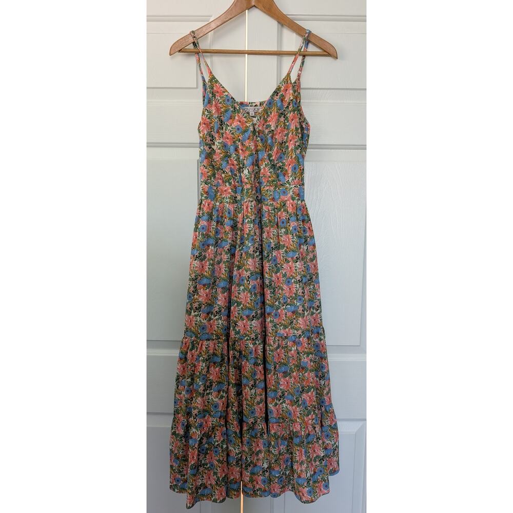 Joy Joy Floral Strappy Tiered Maxi Dress